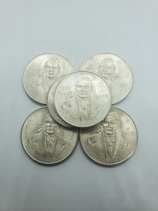 1978 Mexico Cien Pesos Silver Coin